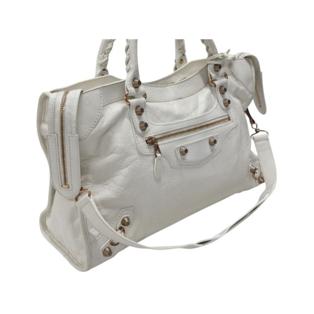 Balenciaga Leather Giant City Bag Pink White - Picture 4 of 10